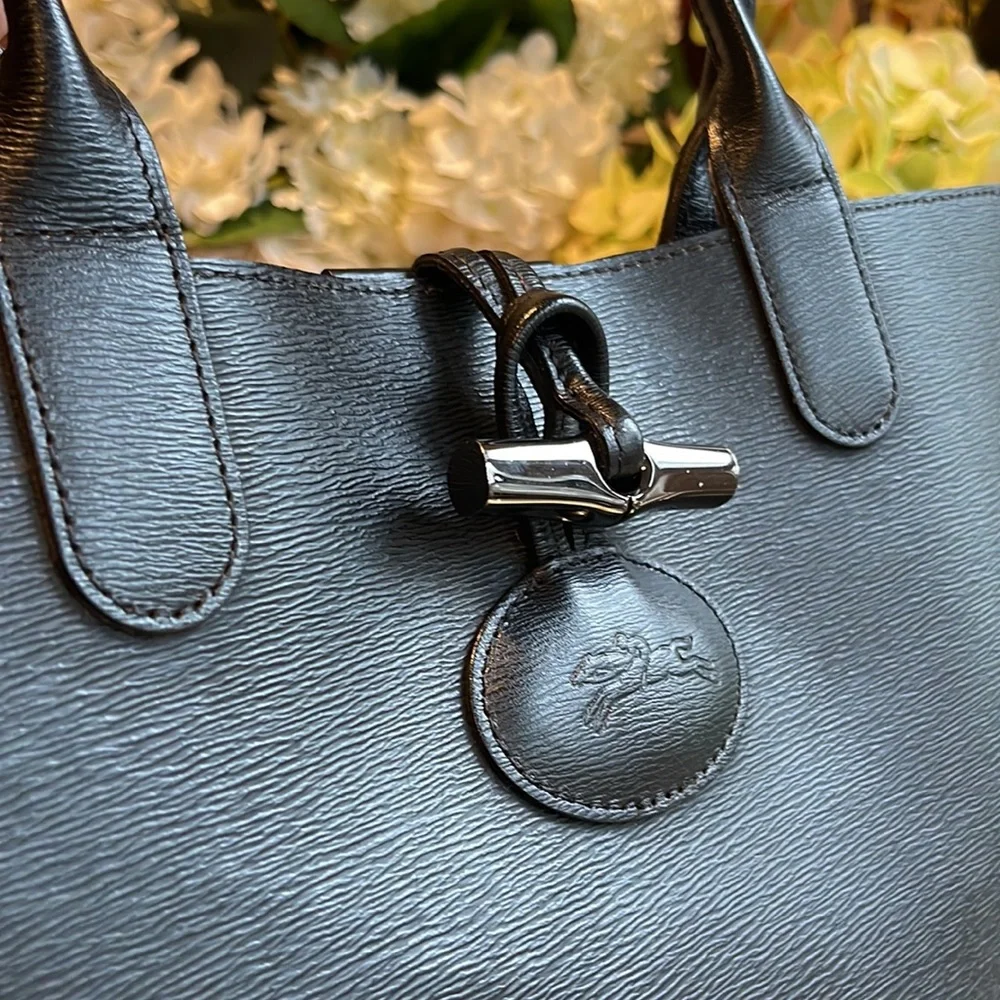 Longchamp Roseau Reversible Leather Tote Bag - Picture 4 of 16